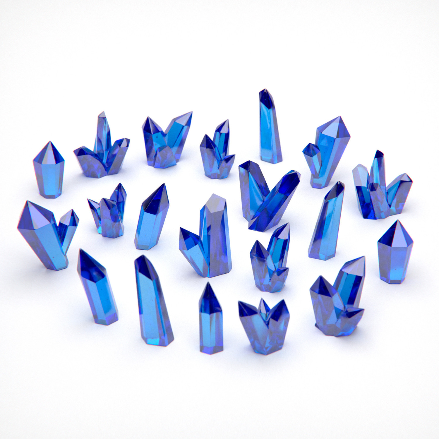 Cristales de Resina Azul - Grandes