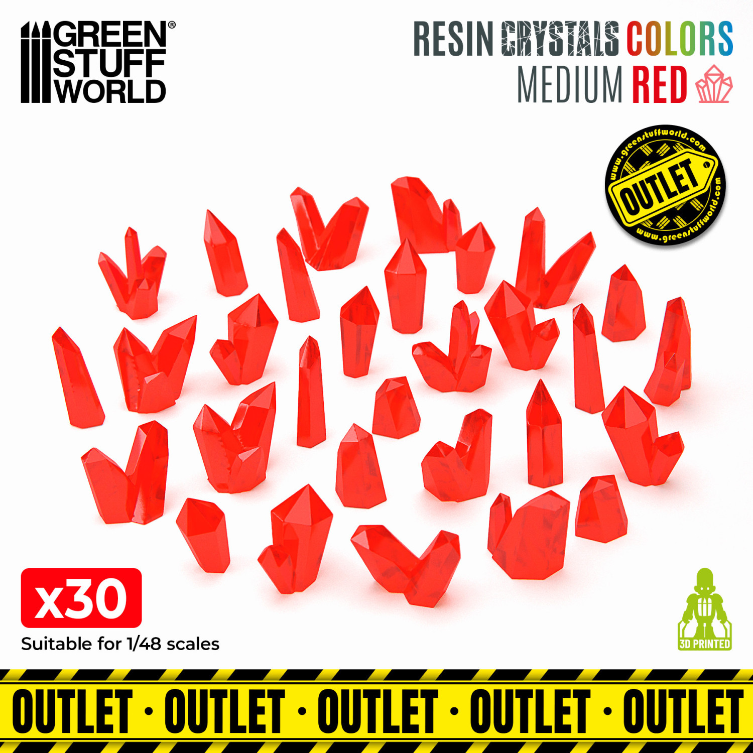 Cristales de Resina ROJO - Medianos - OUTLET