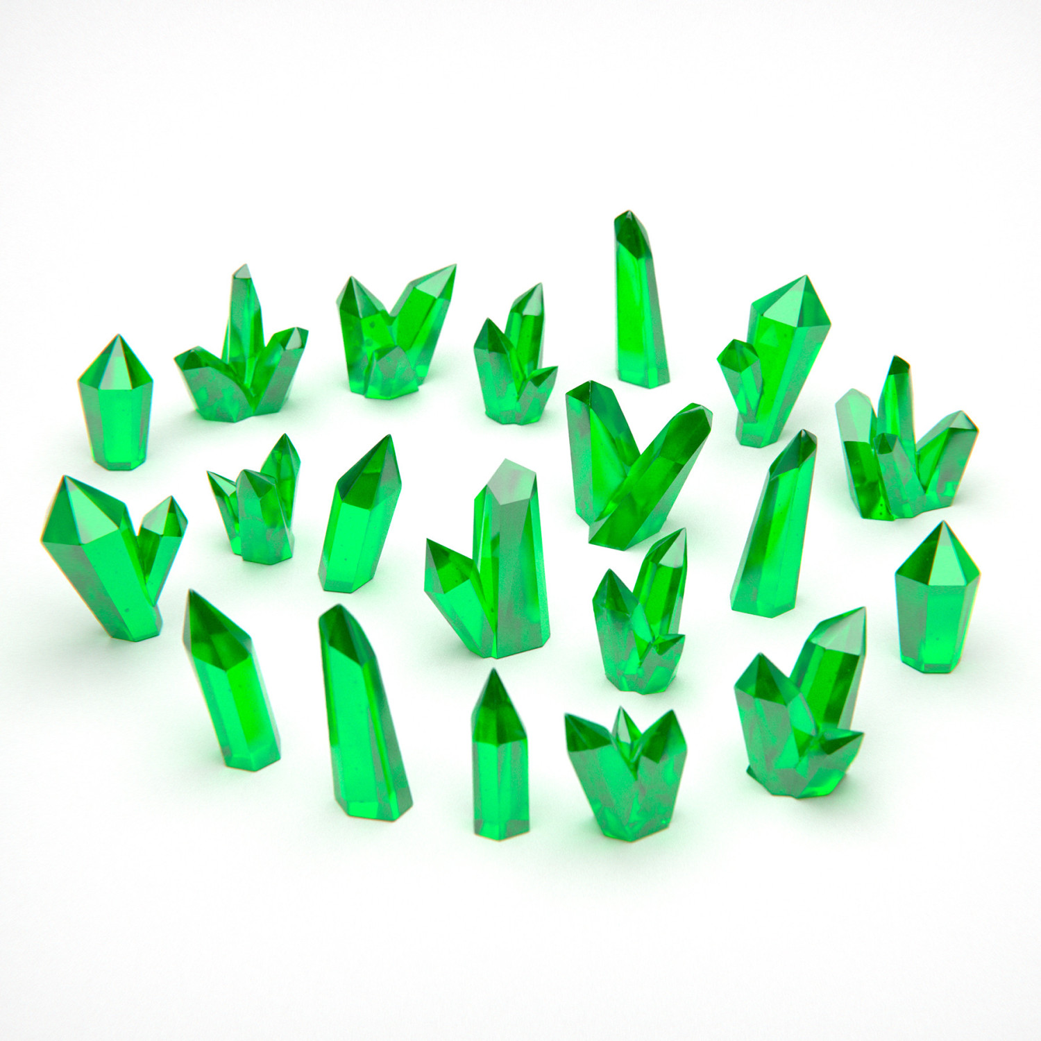 Cristales de Resina Verde - Grandes