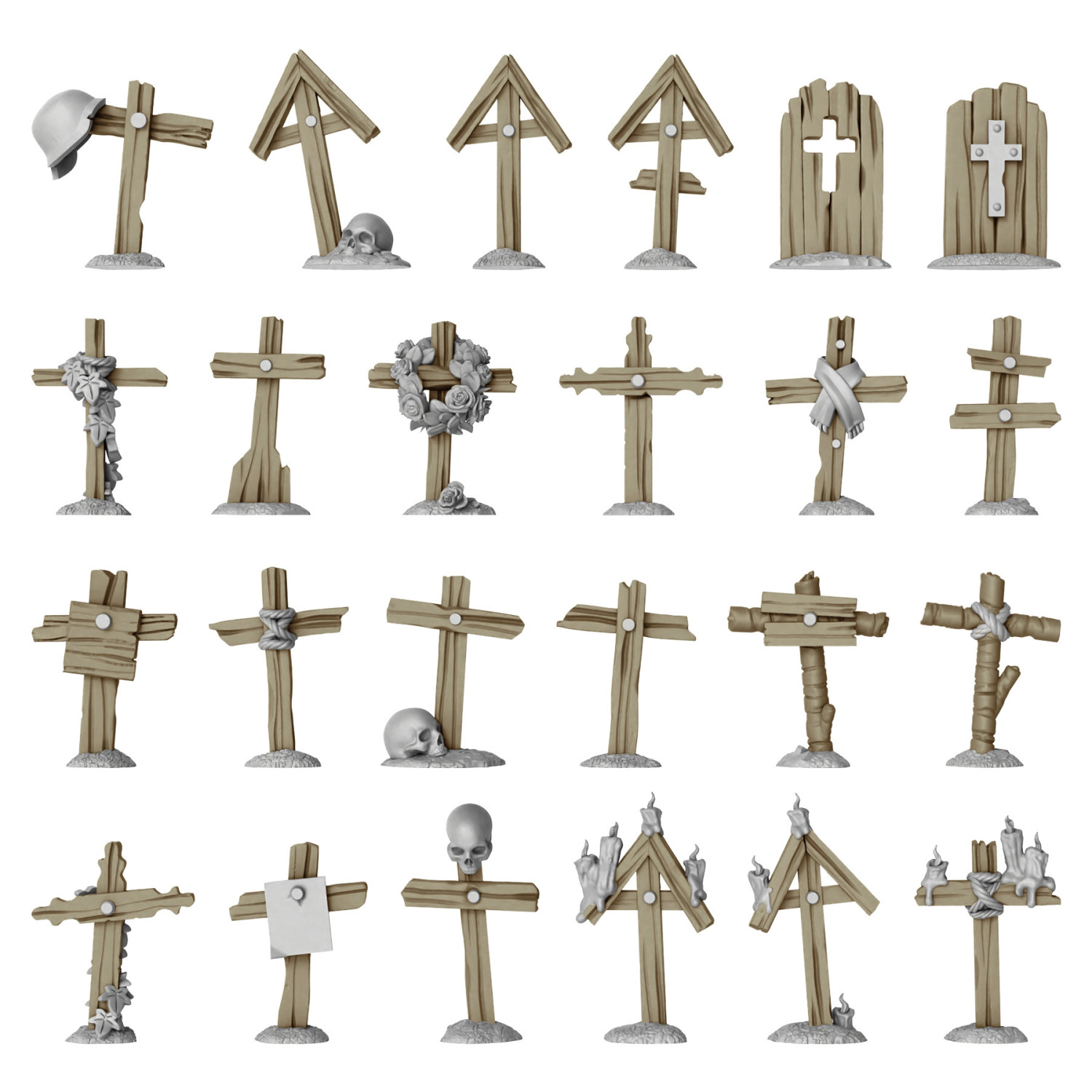 Cruces de madera para trincheras 1:48-1:35