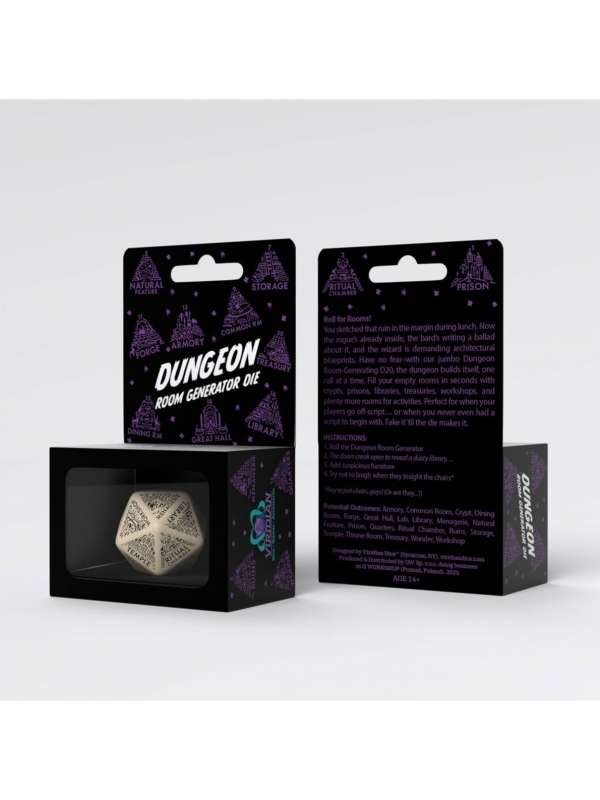 Dado Dungeon Generator Beige y Negro - Q Workshop