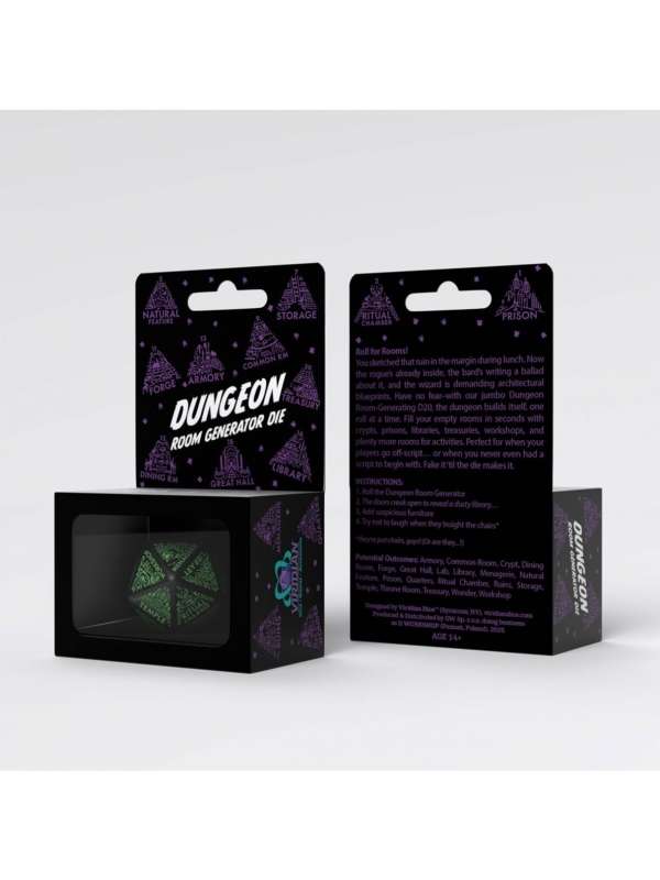 Dado Dungeon Generator Negro y Verde - Q Workshop