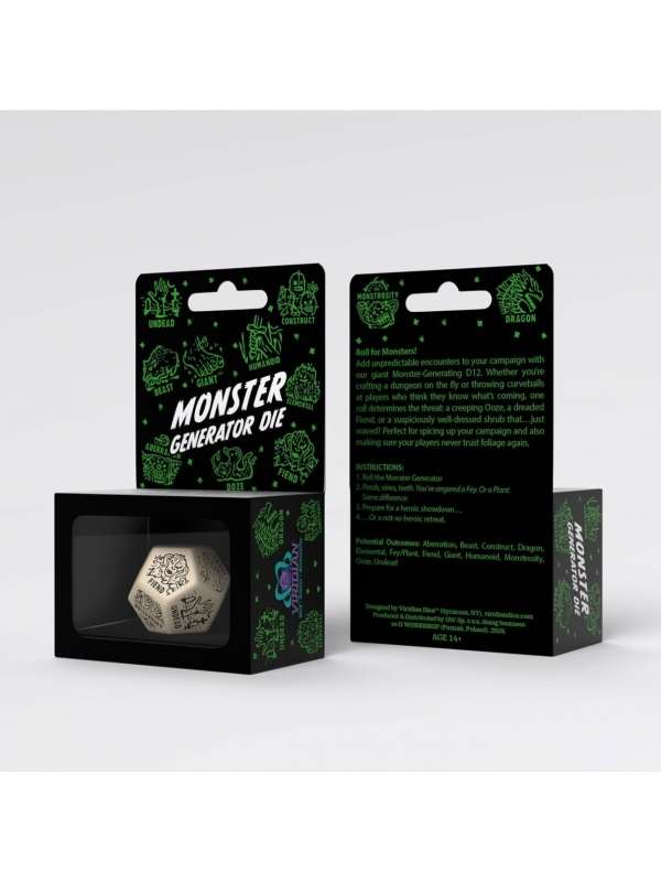 Dado Monster Generator Beige y Negro - Q Workshop