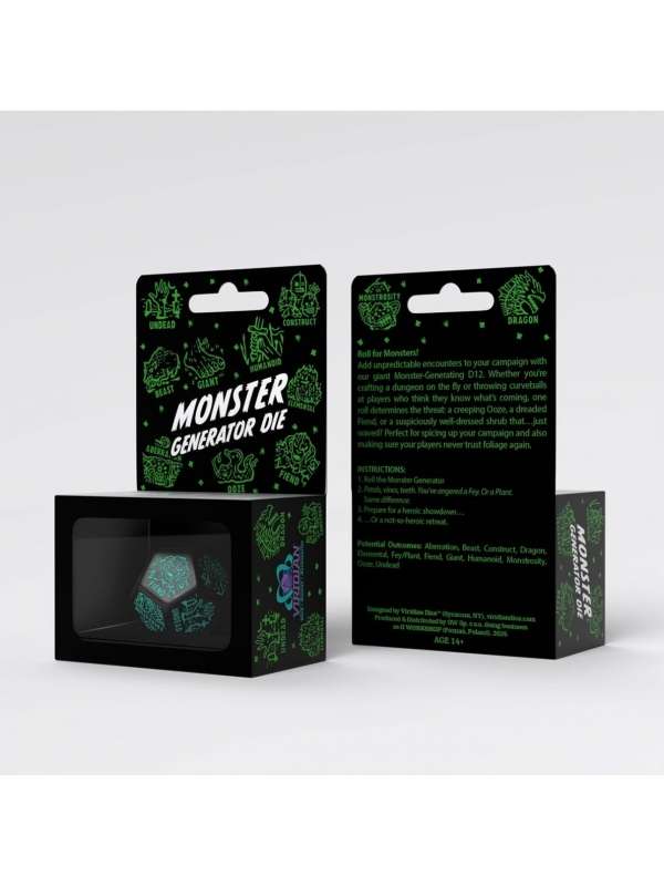 Dado Monster Generator Negro y Turquesa - Q Workshop