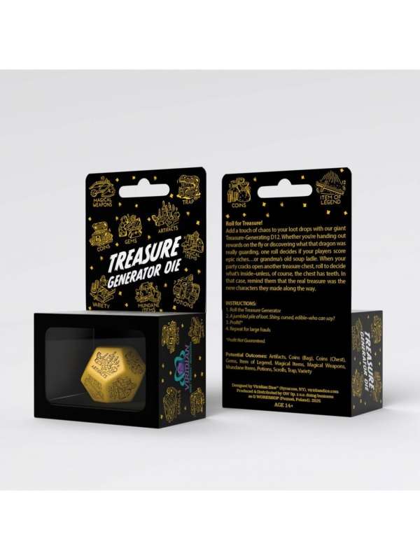 Dado Treasure Generator Amarillo y Negro - Q Workshop