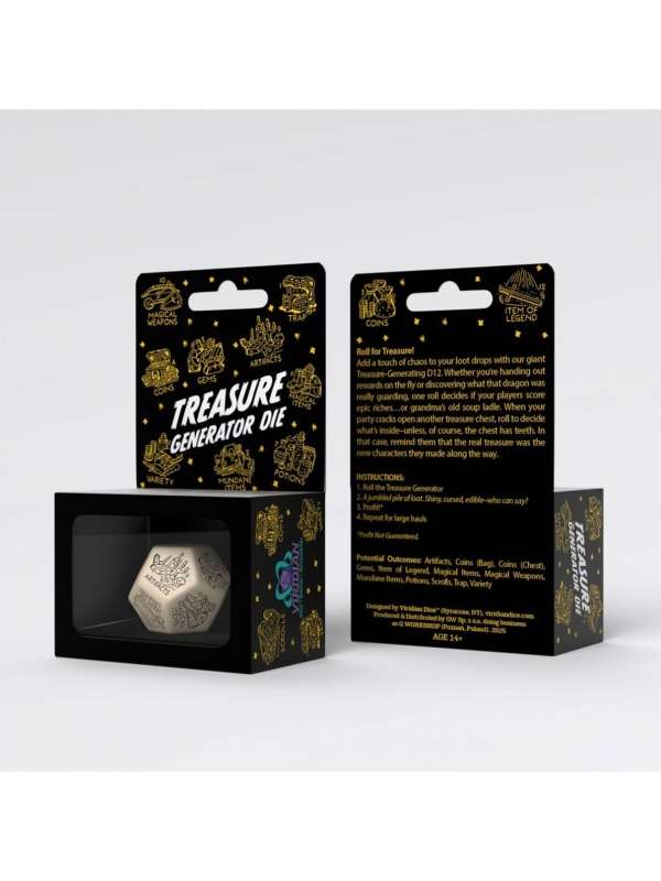 Dado Treasure Generator Beige y Negro - Q Workshop