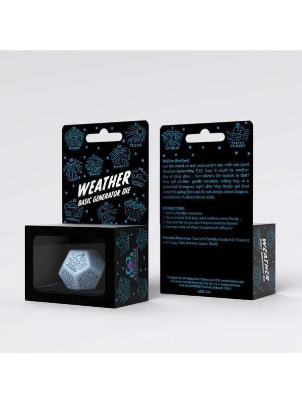 Dado Weather Generator Azul y Negro - Q Workshop
