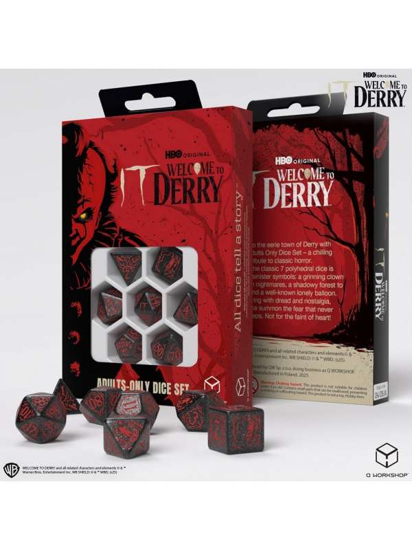 Dados Adults - only en Negro y Rojo (7 unidades) Welcome to Derry - Q Workshop