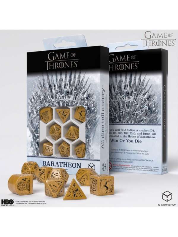 Dados Baratheon (8 unidades) Juego de Tronos - Q Workshop