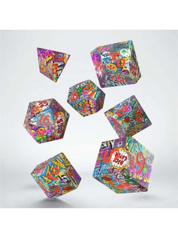 Dados Full Art Dice Pouch: Graffiti (7 Unidades) - Q Workshop