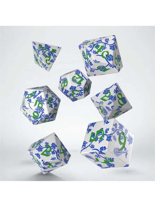 Dados Full Art Dice Pouch: Porcelain (7 Unidades) - Q Workshop