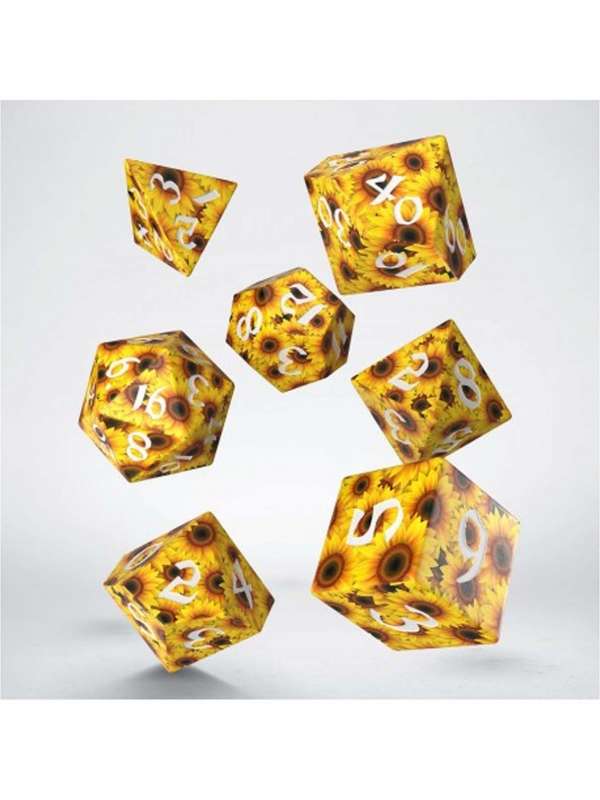Dados Full Art Dice Pouch: Sunflower (7 Unidades) - Q Workshop