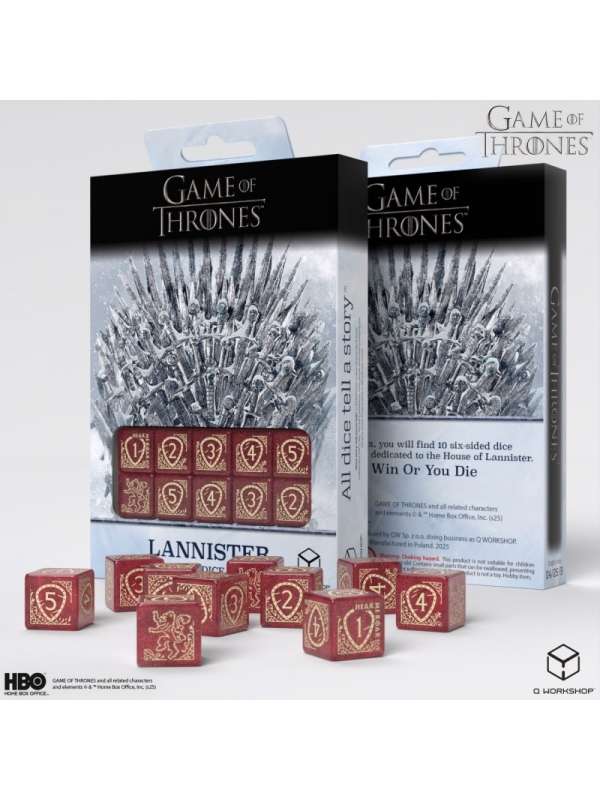 Dados Lannister 10xD6 (10 unidades) Juego de Tronos - Q Workshop