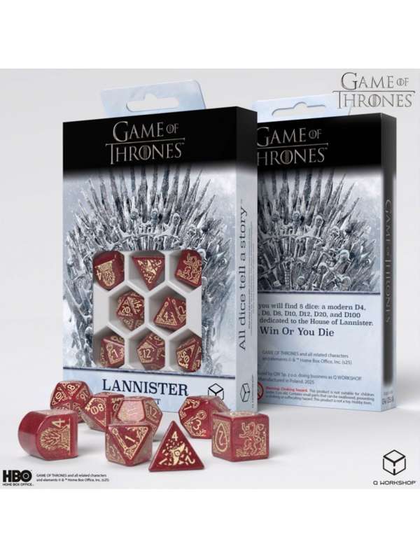 Dados Lannister (8 unidades) Juego de Tronos - Q Workshop