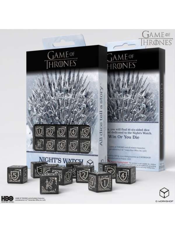 Dados Night's Watch 10xD6 (10 unidades) Juego de Tronos - Q Workshop