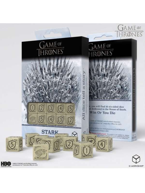 Dados Stark 10xD6 (10 unidades) Juego de Tronos - Q Workshop