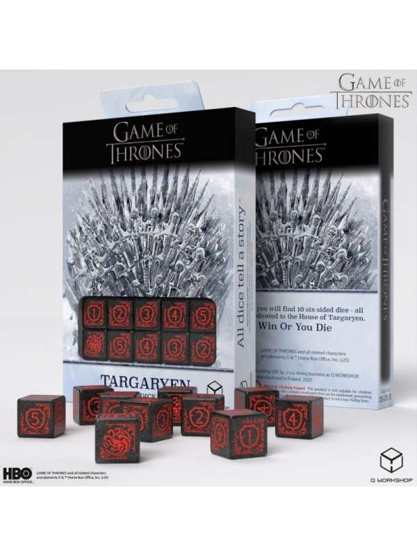 Dados Targaryen 10xD6 (10 unidades) Juego de Tronos - Q Workshop
