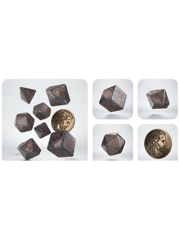 Dados The Witcher Dice Set. Geralt - Price of Neutrality (7 Unidades) The Witcher - Q Workshop