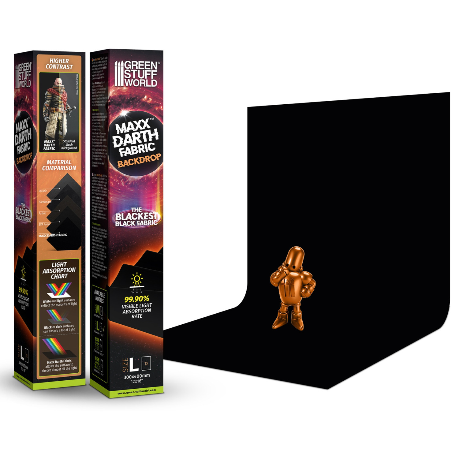 Fondo de fotografía Negro Maxx Darth 300x400mm