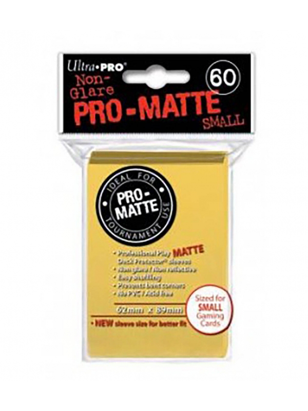 Fundas Small 62mm x 89mm Pro Matte Amarillo (60 fundas) Ultra Pro.