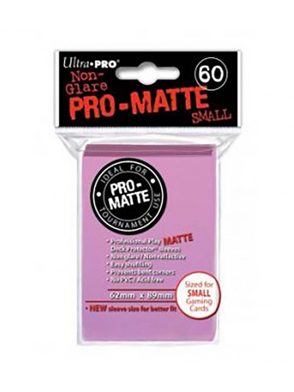Fundas Small 62mm x 89mm Pro Matte Rosa (60 fundas) Ultra Pro.