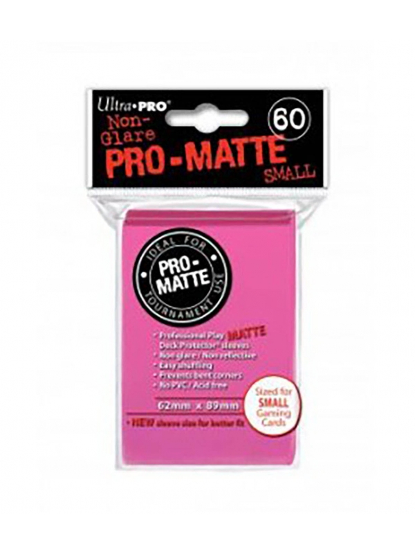 Fundas Small 62mm x 89mm Pro Matte Rosa Brillante (60 fundas) Ultra Pro.