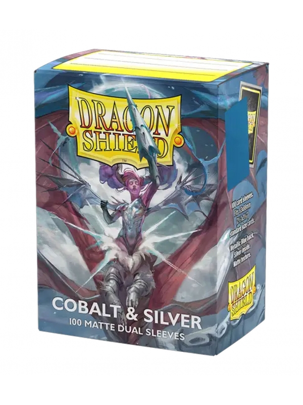 Fundas Standard Matte Dual (100 unidades) Cobalt/Silver - Dragon Shield
