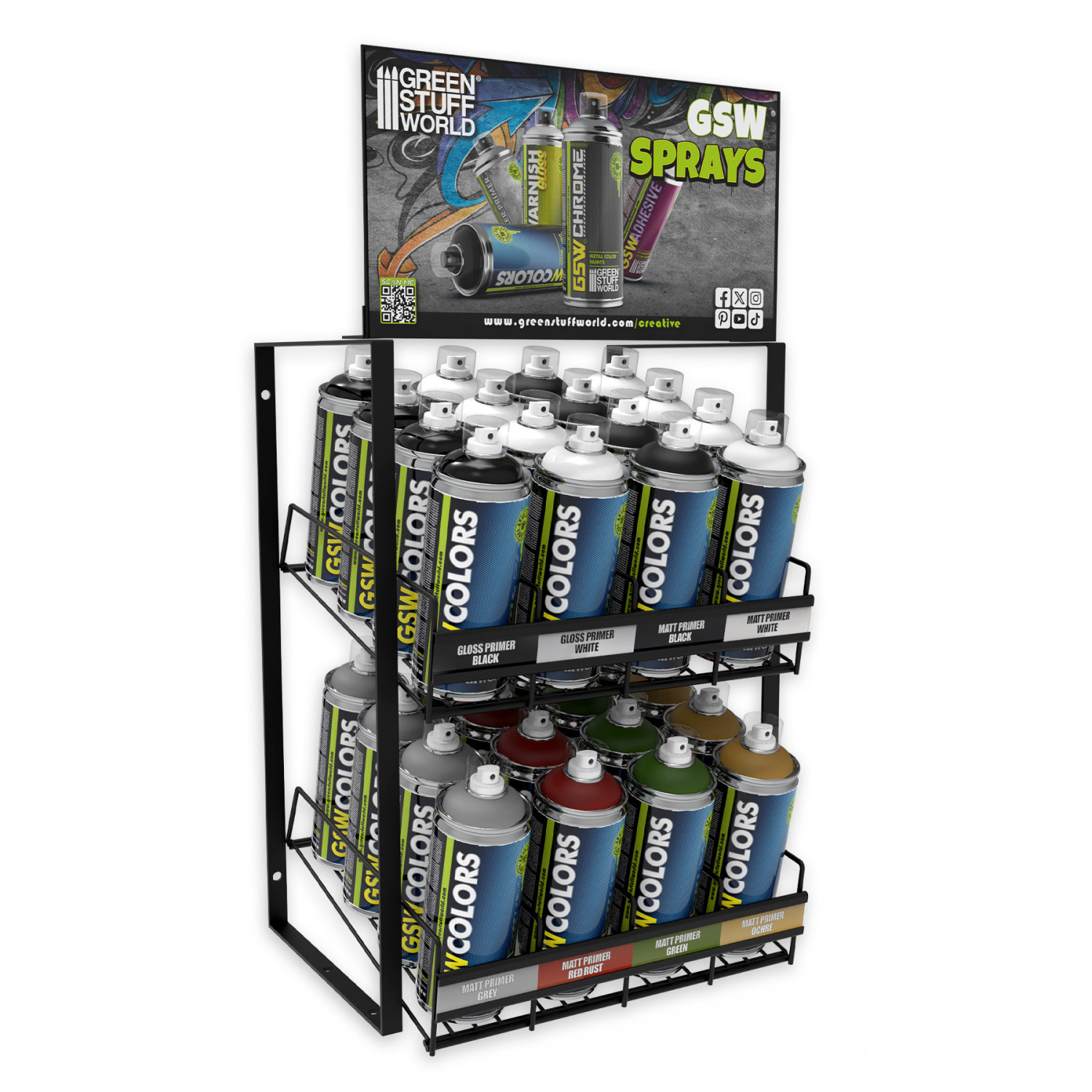 GSW Expositor Sprays Imprimaciones (32 Sprays)