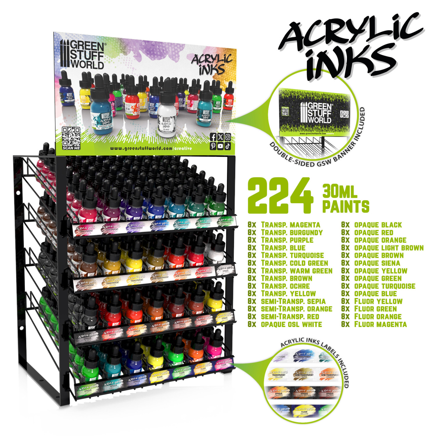GSW Expositor Tintas Acrilicas 30ml