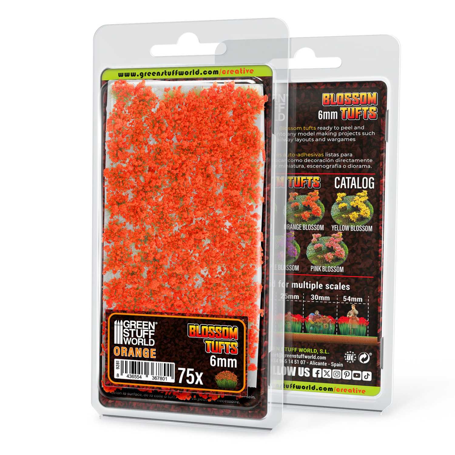 Matas con Flor - Tufts - 6mm - Flores Naranjas