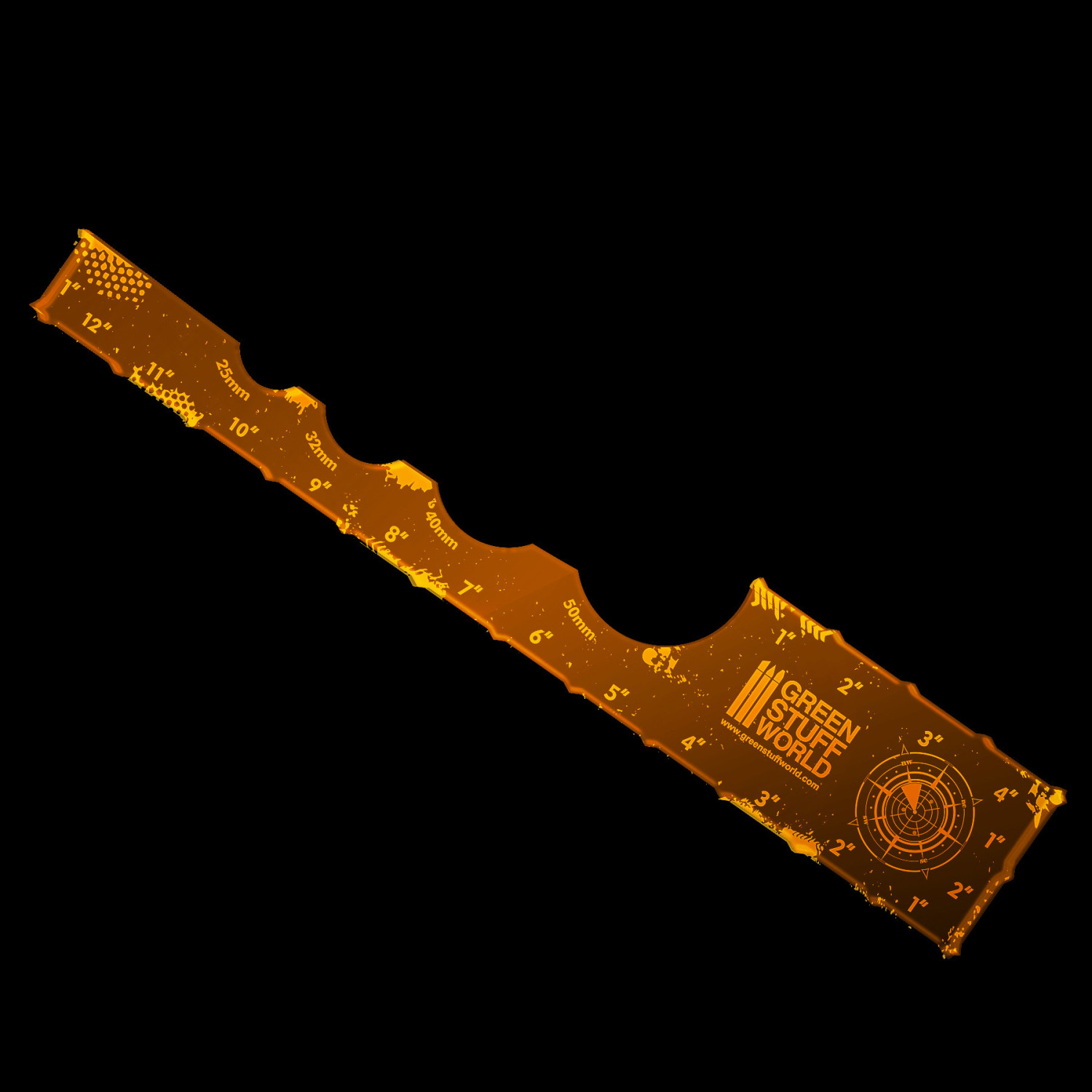 Regla Gaming - Fluor Naranja 12 pulgadas