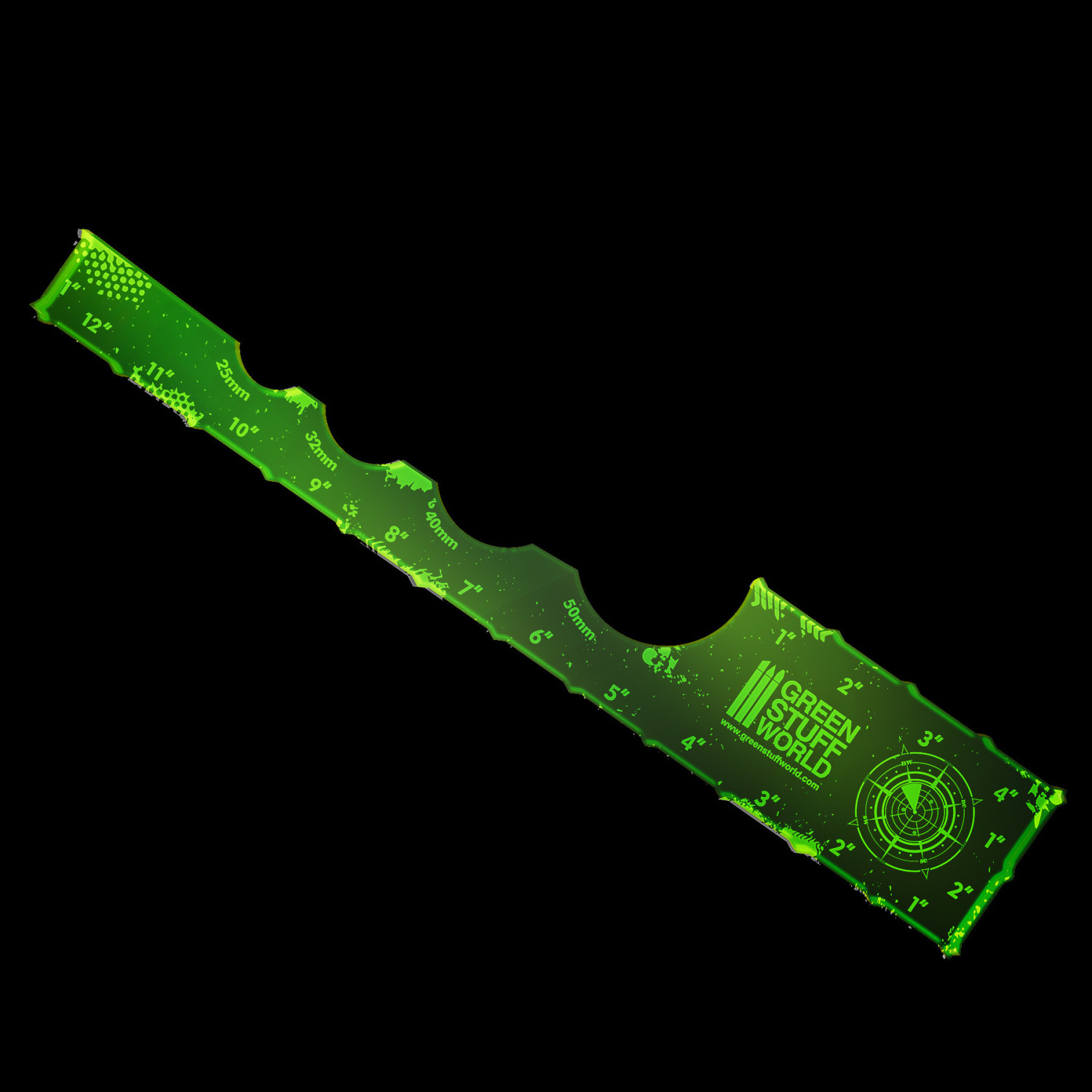 Regla Gaming - Verde Lima Fluor 12 pulgadas