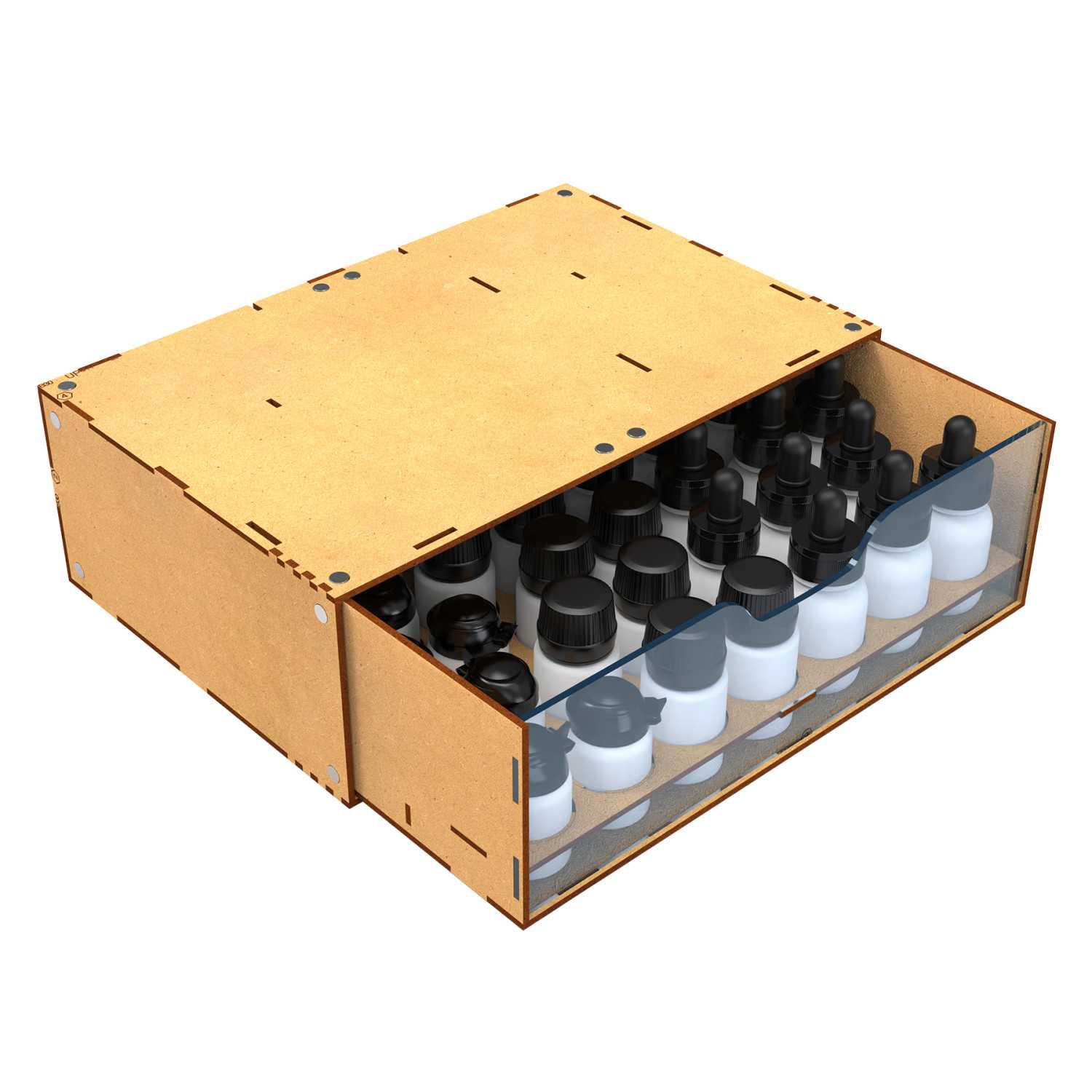 Módulo organizador de pinturas 30ml apilable y magnetizado