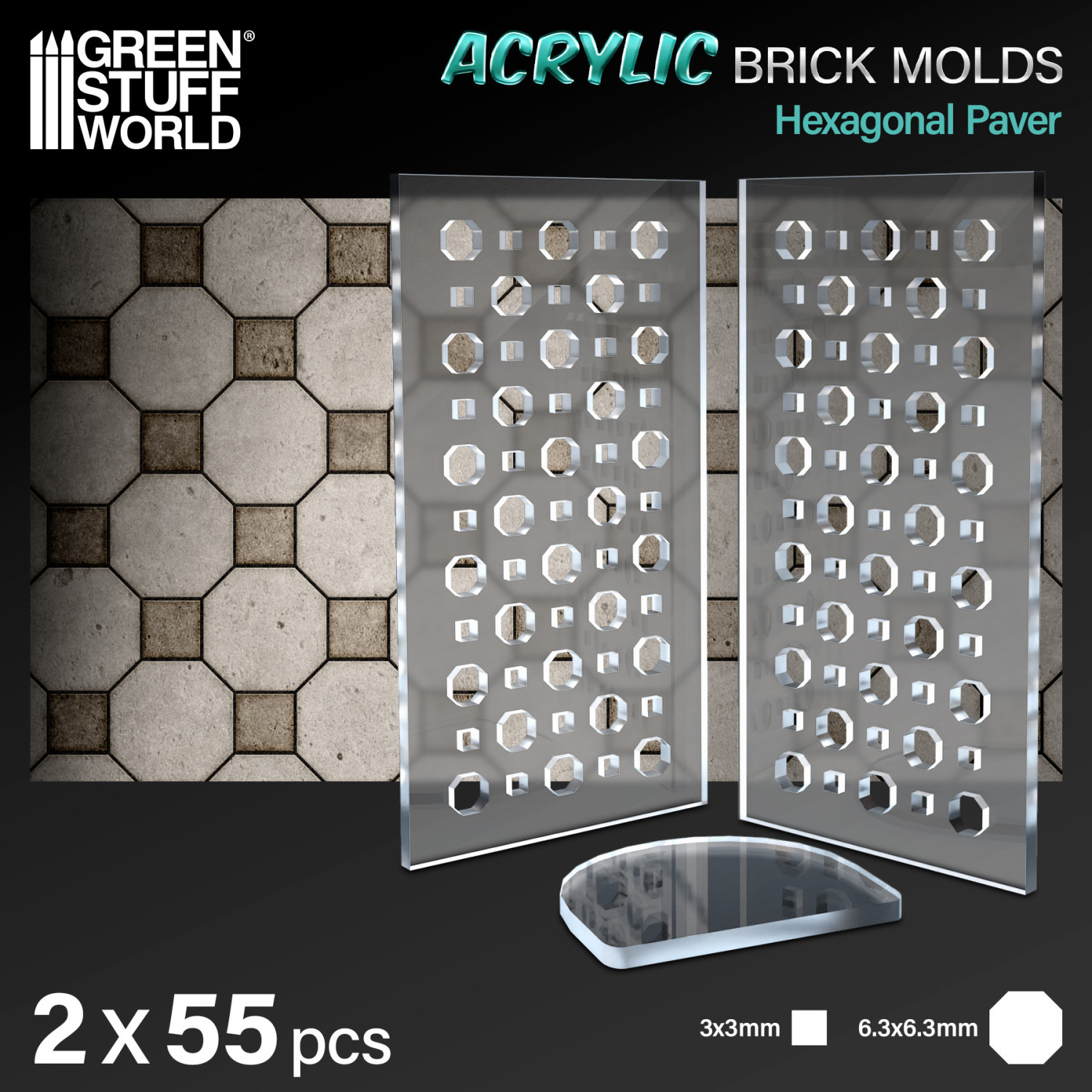 Moldes Acrilicos  - Adoquin Octogonal
