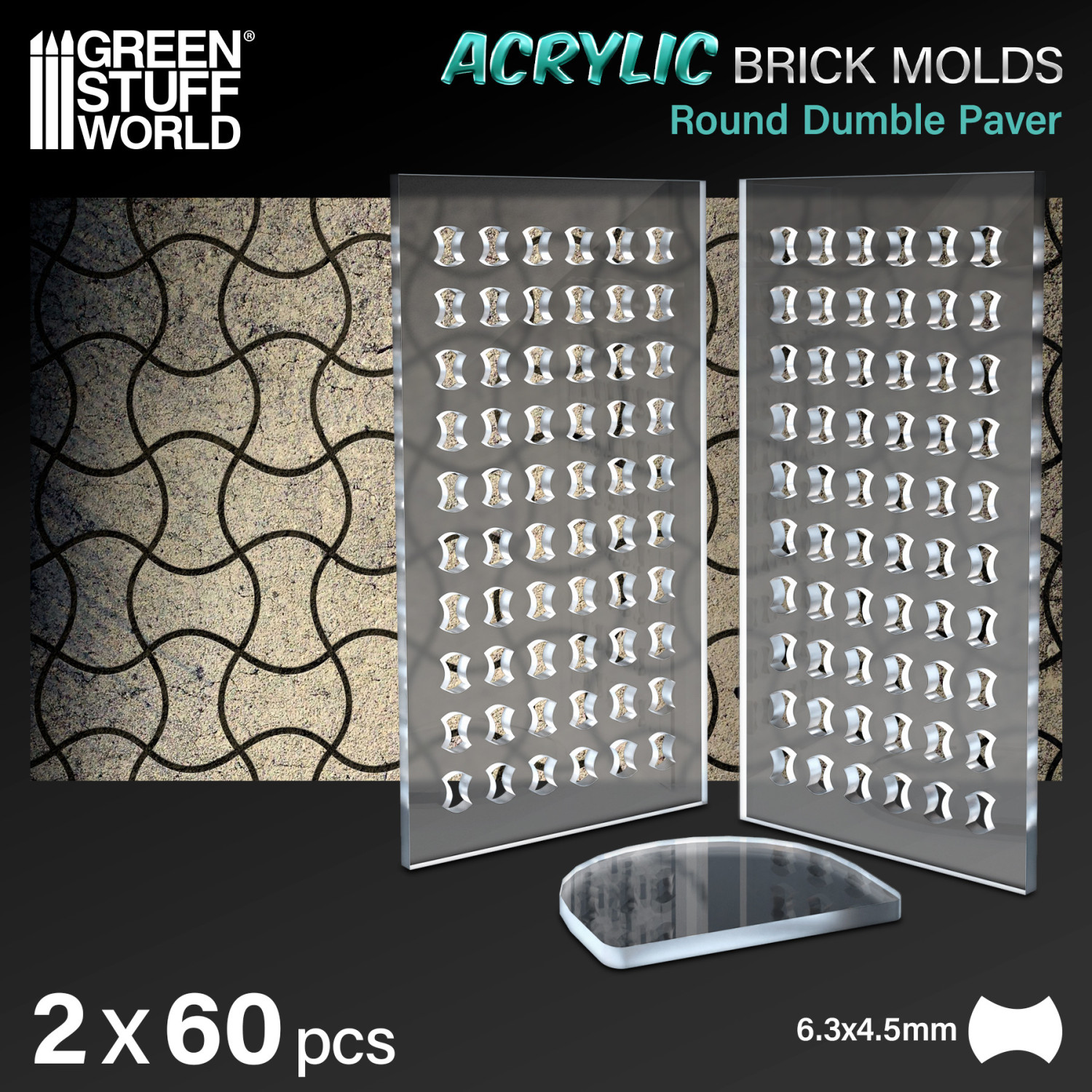 Moldes Acrilicos  - Adoquin redondo