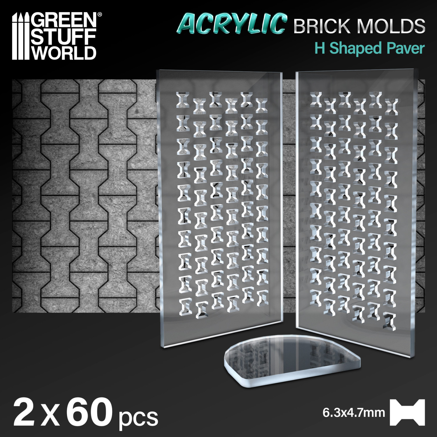 Moldes Acrilicos  - H Shaped Paver