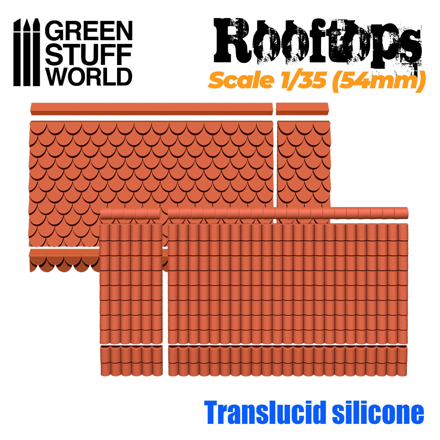 Moldes de Silicona Tejados 1/35 (54mm)
