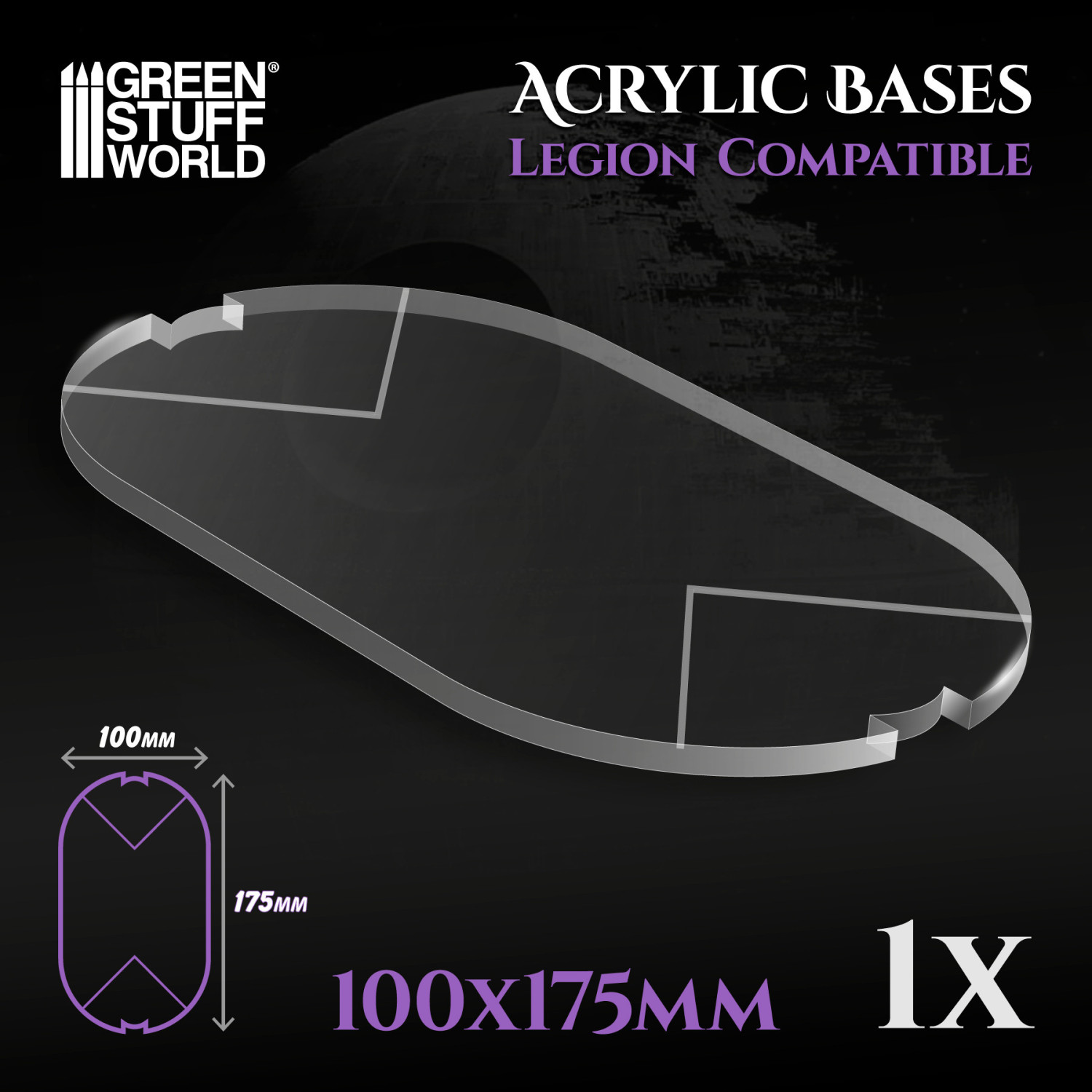 Peanas Acrilicas – Ovaladas 100×175 mm (Legion)