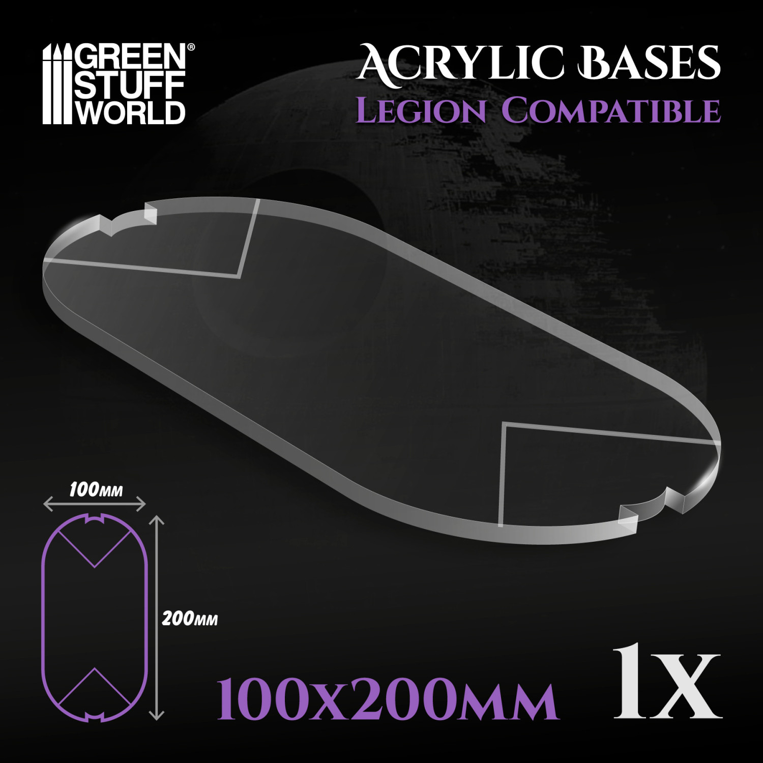 Peanas Acrilicas – Ovaladas 100x200mm (Legion)