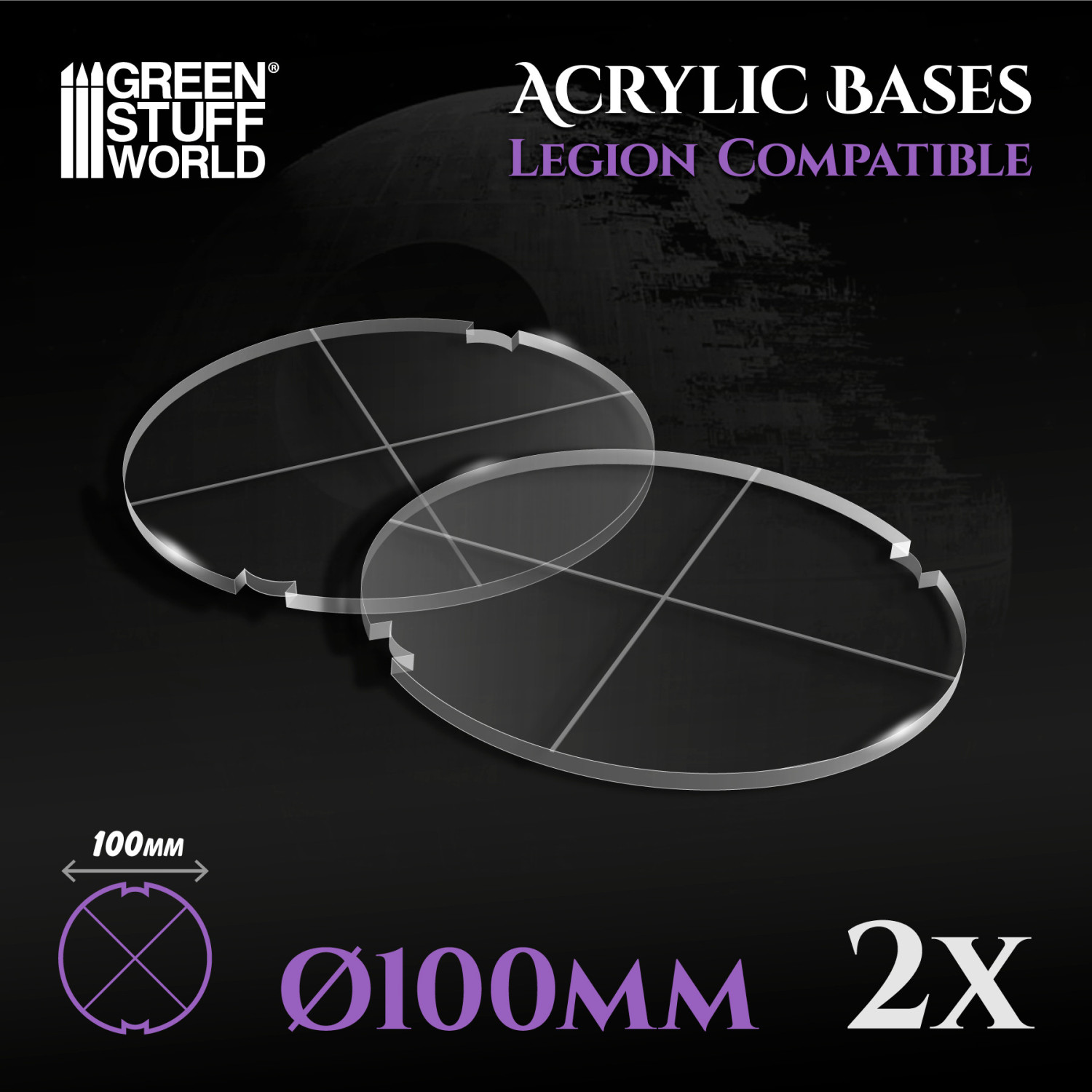 Peanas Acrilicas – Redondas 100 mm (Legion)