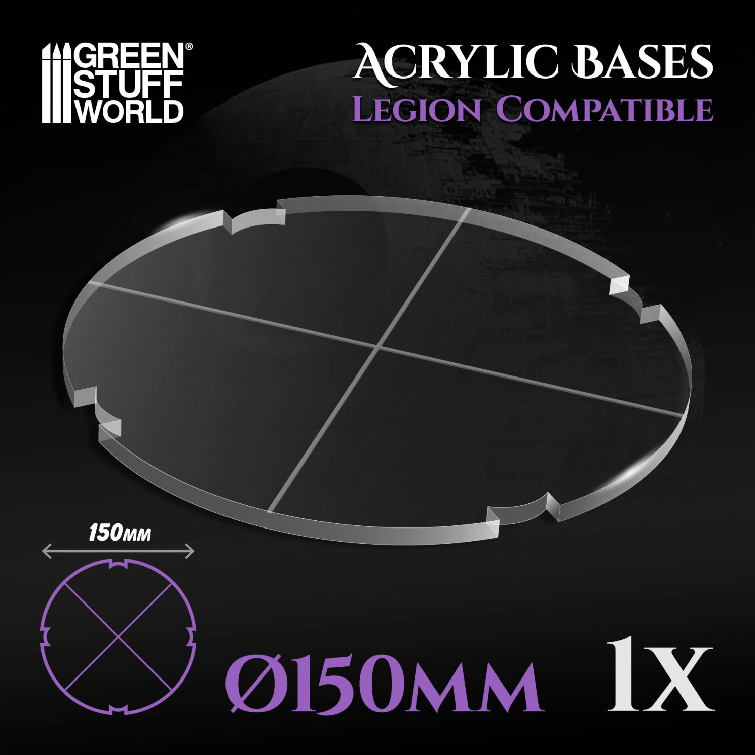 Peanas Acrilicas – Redondas 150 mm (Legion)