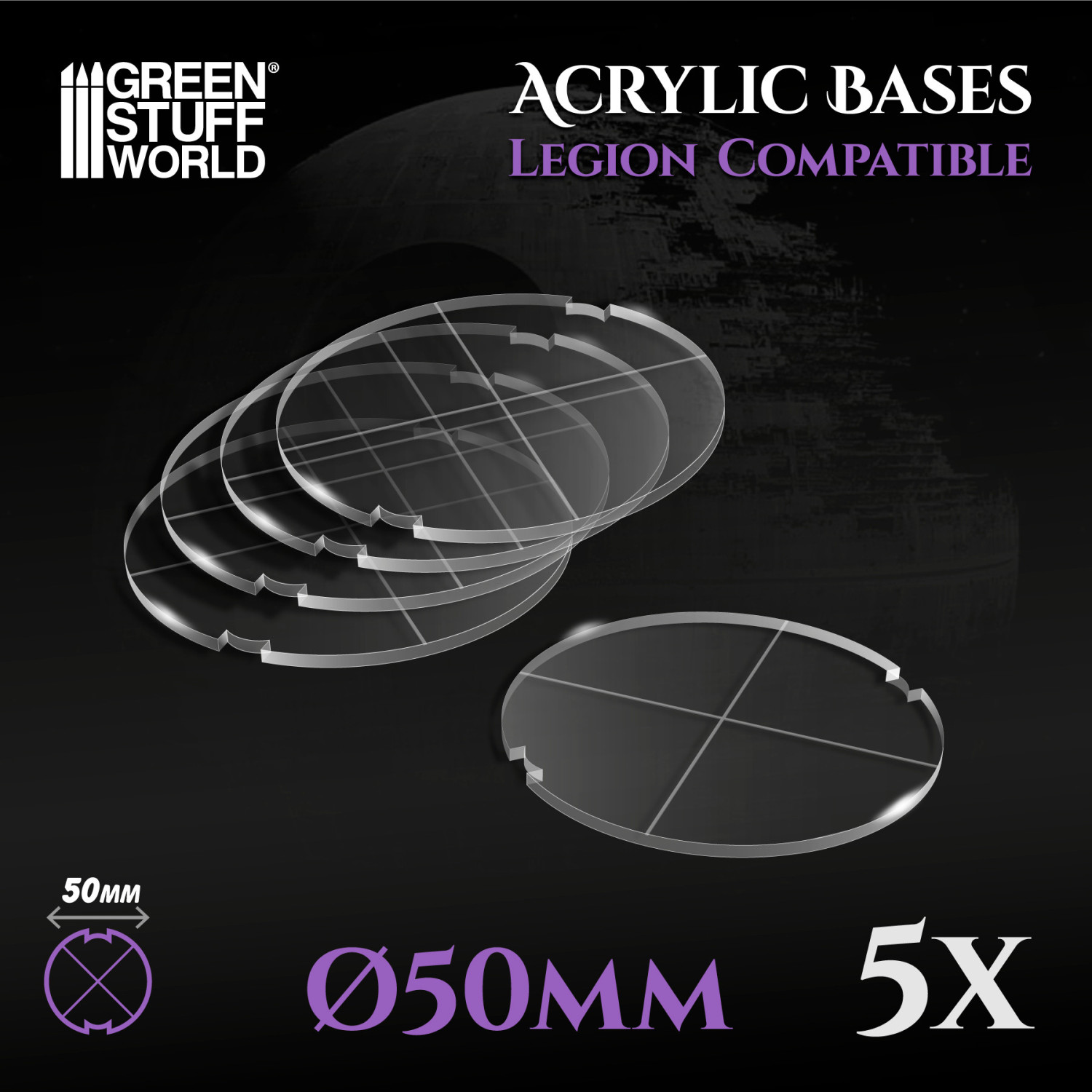 Peanas Acrilicas – Redondas 50 mm (Legion)