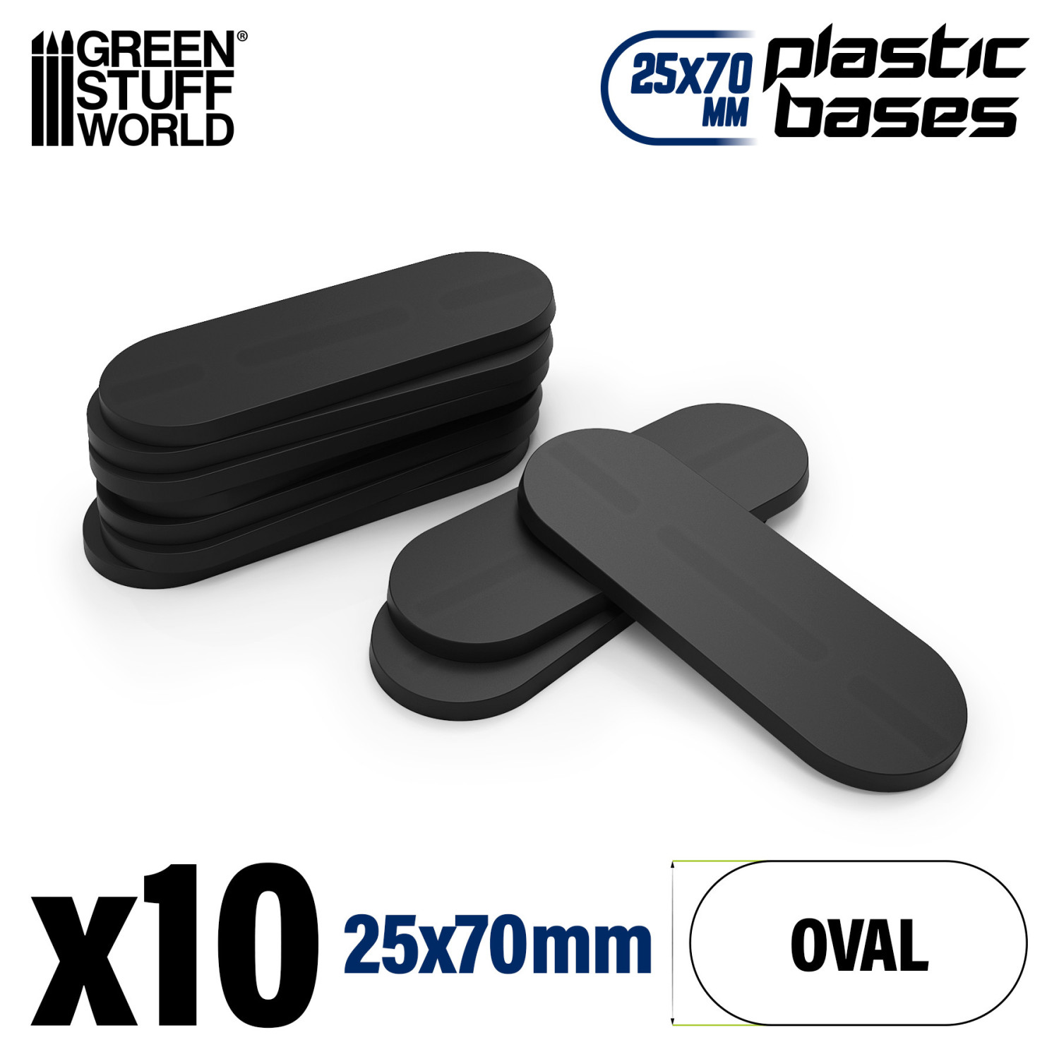 Peanas de Plástico - Ovaladas 25x70mm NEGRO