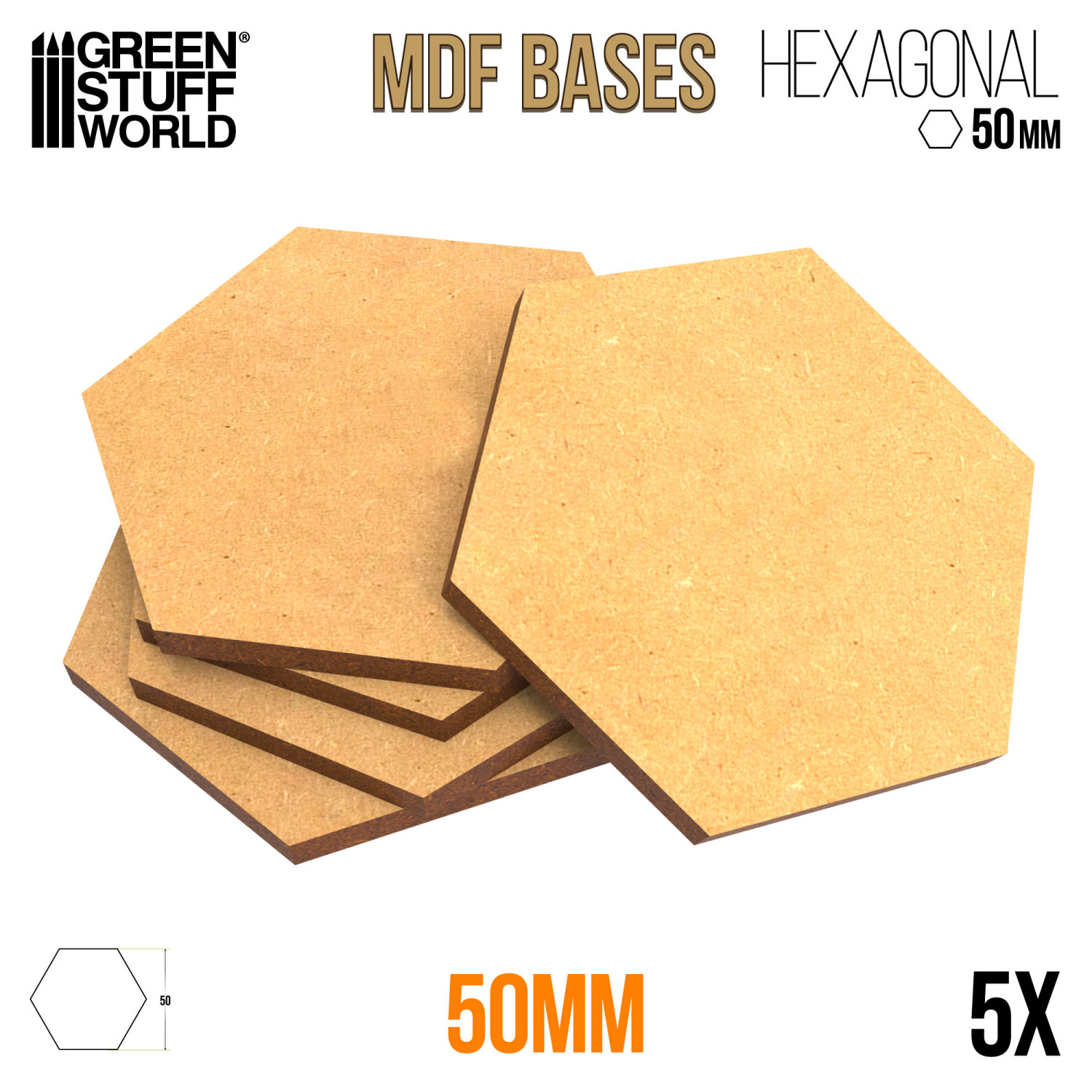 Peanas DM - Hexagonales 50 mm
