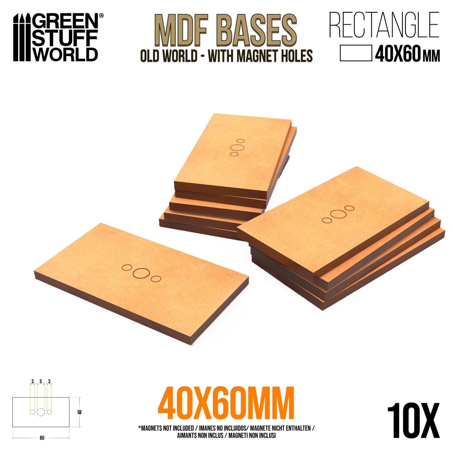 Peanas DM  Old World - Rectangulares 40x60mm