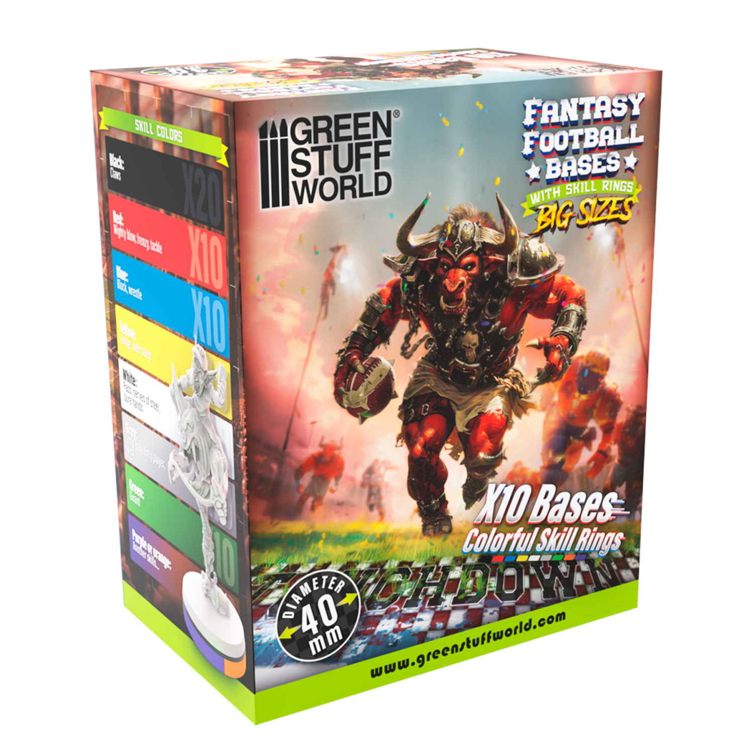 Peanas compatibles Blood Bowl 40mm con Skill Rings