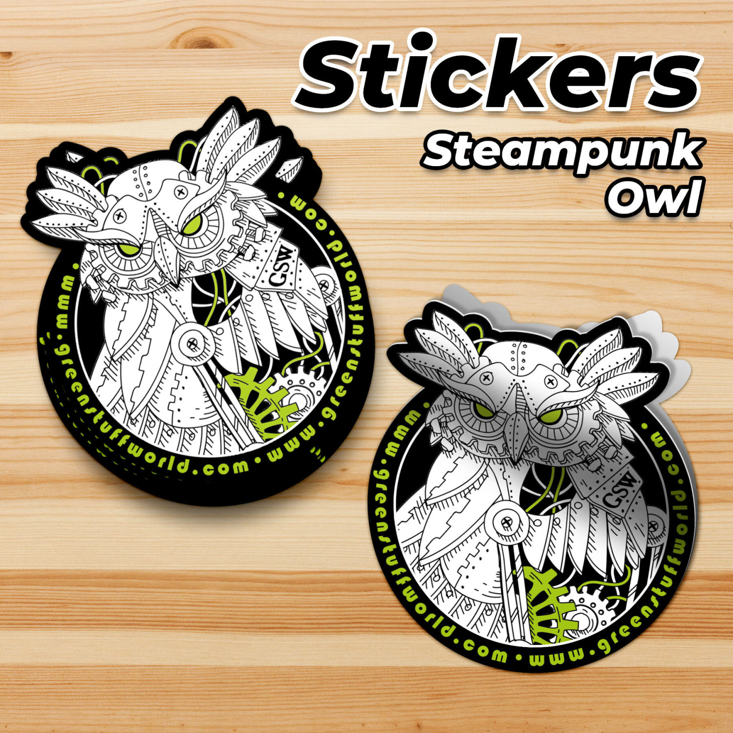 Pegatina Buho Steampunk GSW