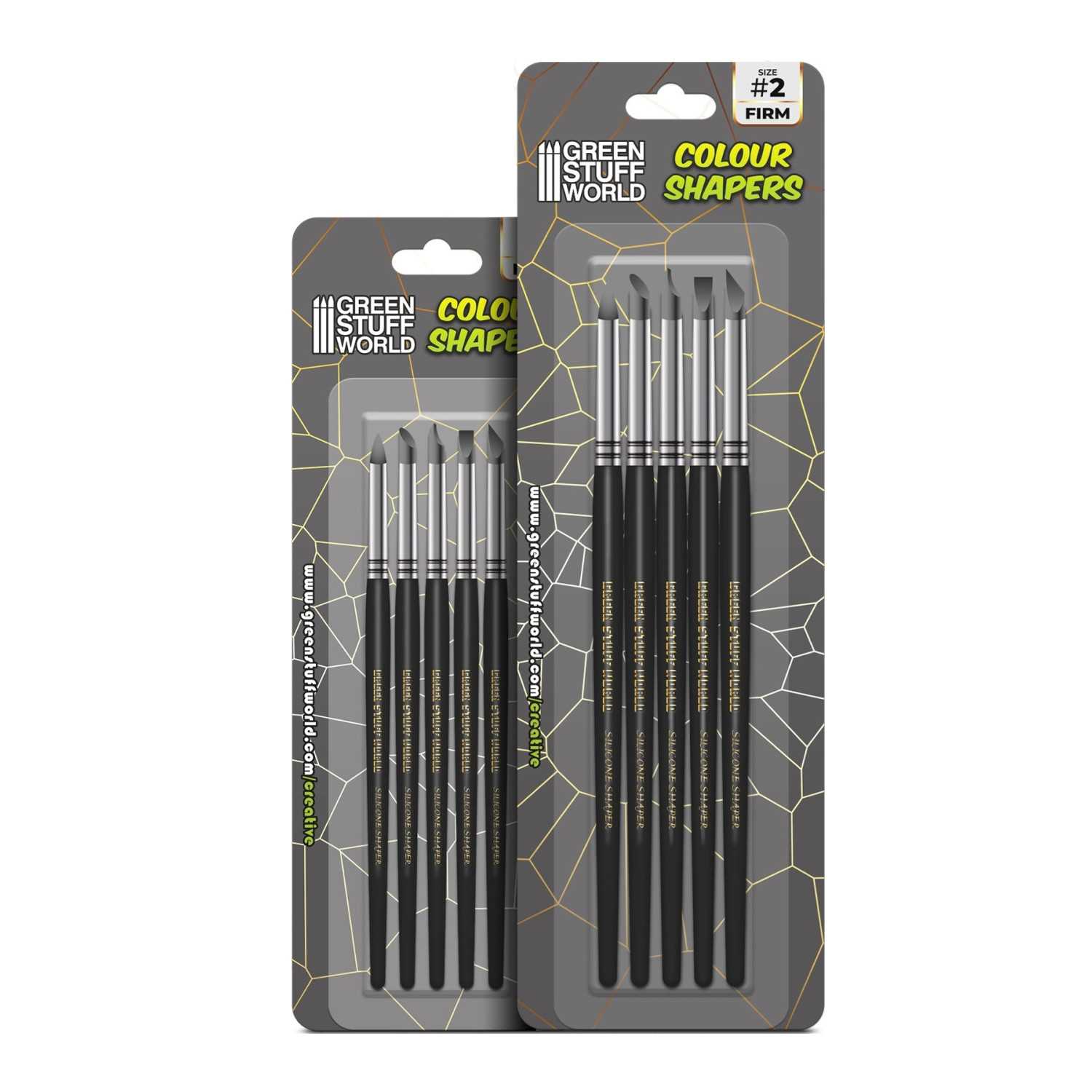 Pinceles Silicona - Combo Tamaño 0 y 2 - NEGRO FIRM