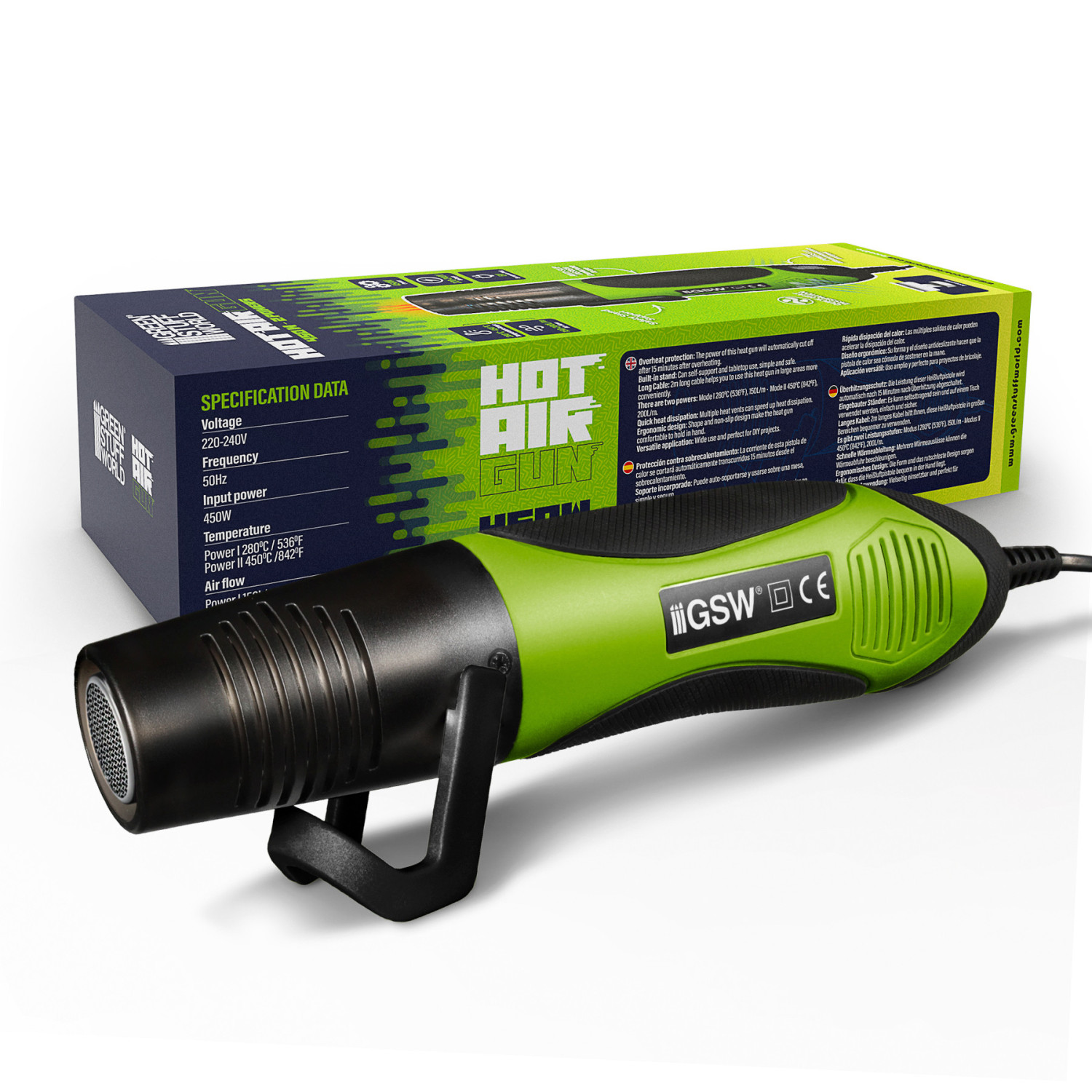 Pistola de aire caliente 450w
