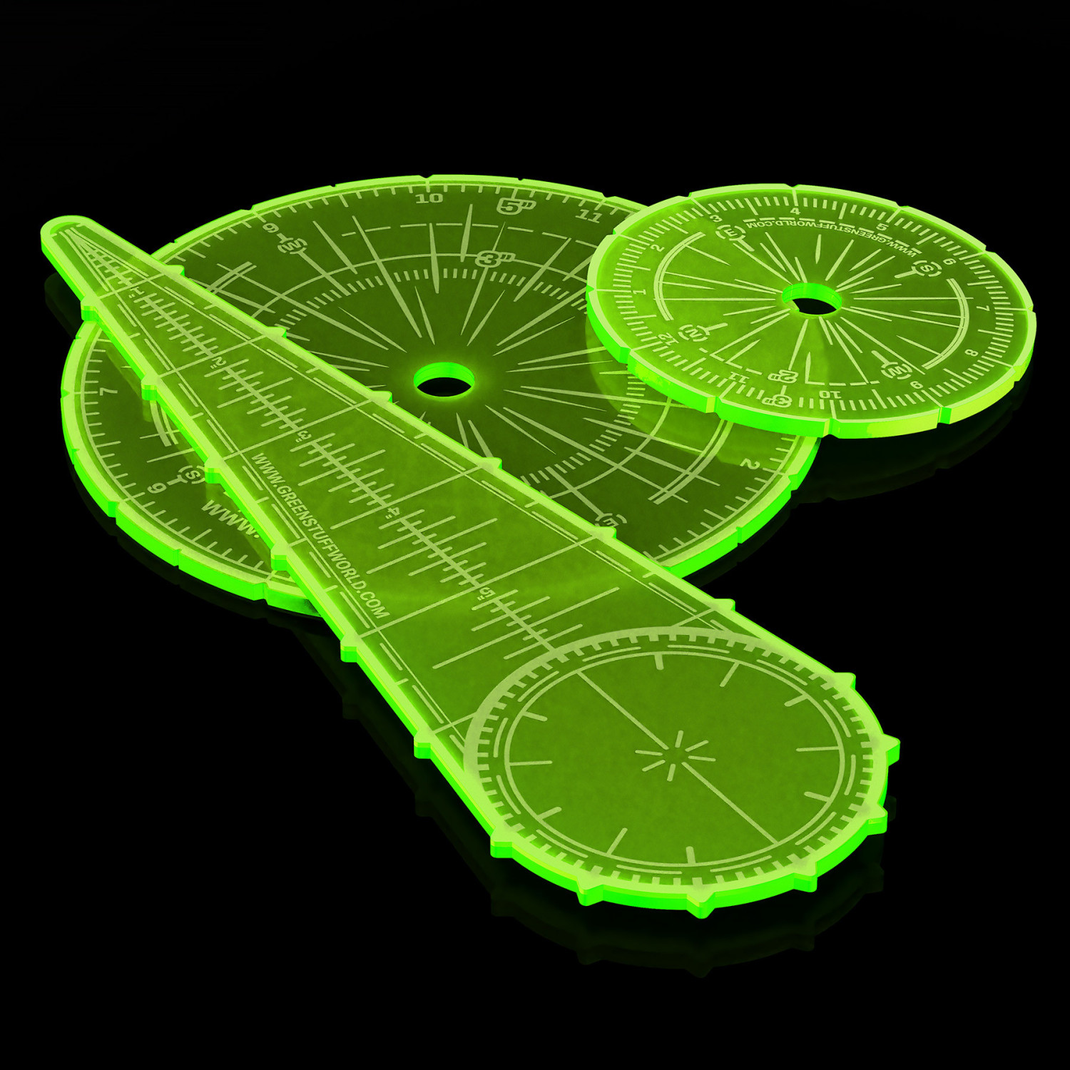 Plantillas de explosión wargames - Verde Fluor